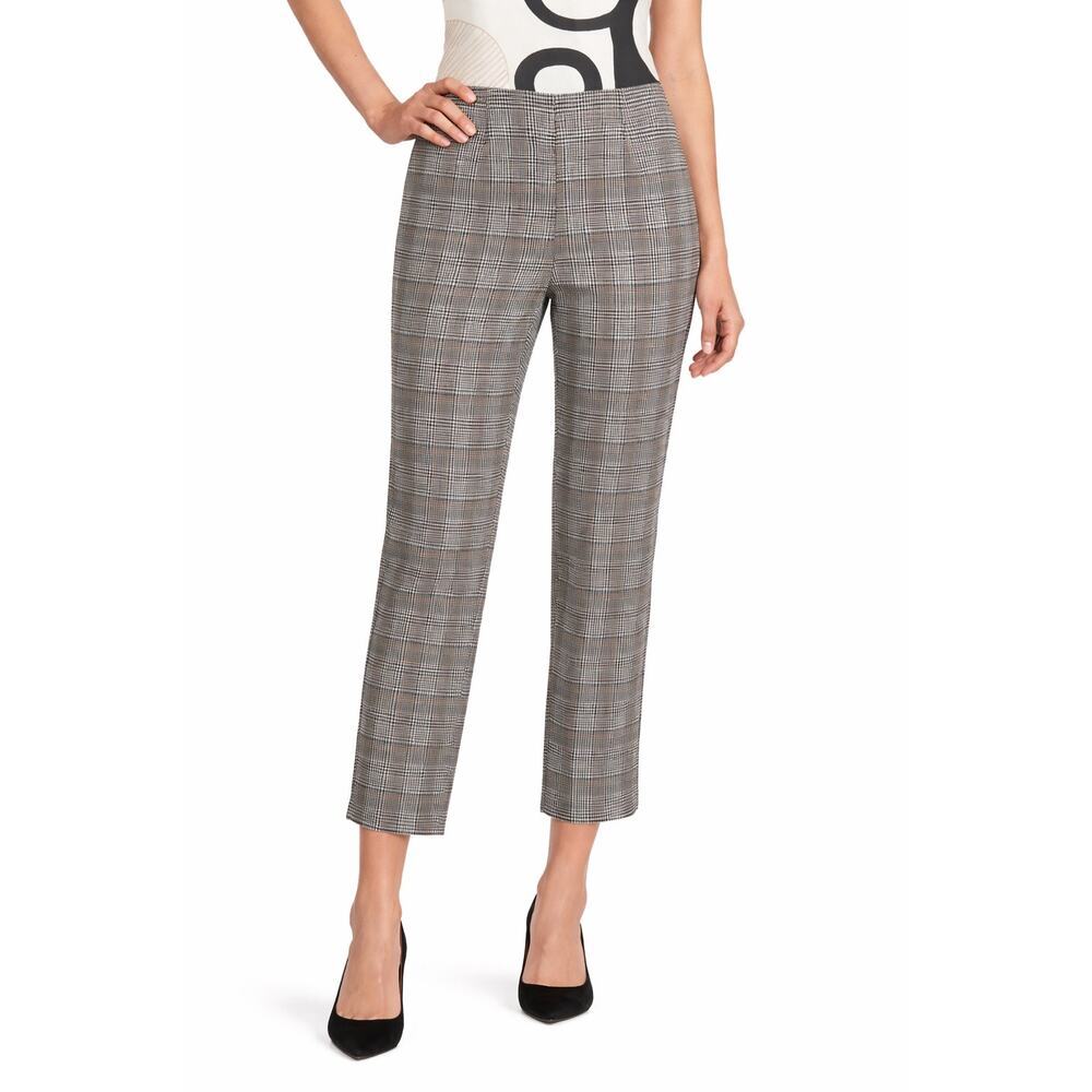 Piazza Sempione Italian Wool Glen Plaid Cropped Pants Size 4 Luxury Office
